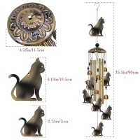 Outdoor Cat Wind Chimes Decor Memorial Wind Chimes Mobile Cat Wind Bells Cat Wind Catcher Bronze Cat Wind Chimes For Home Y