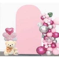 Jfdydm 66 Ft Pink Arch Backdrop Cover Pink Chiara Backdrop Cover Pink Wedding Arch Cover Pink Arch Backdrop Stand Cover For