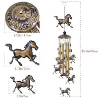 Outdoor Horse Wind Chimes Decor Memorial Wind Chimes Mobile Horses Wind Bells Horse Wind Catcher Bronze Wind Chimes For Home