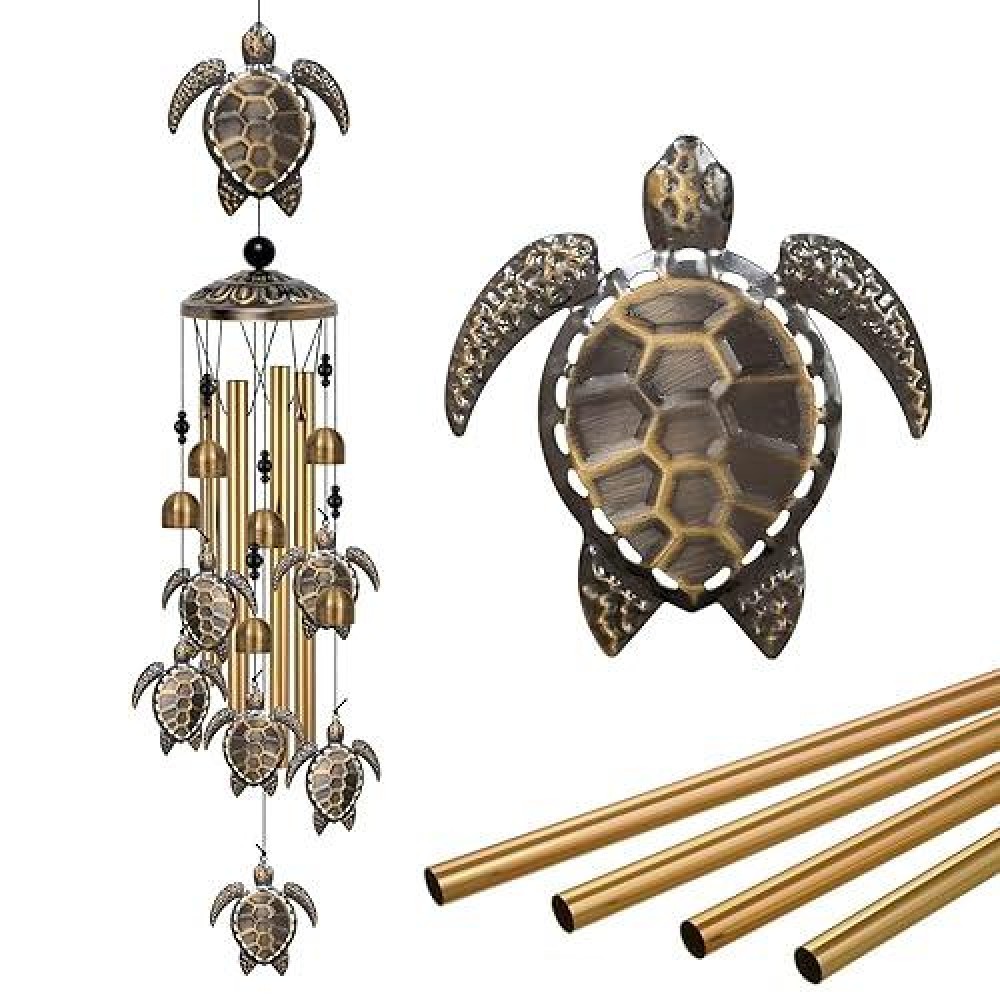 Outdoor Sea Turtles Wind Chimes Decor Memorial Wind Chimes Mobile Turtle Wind Bells Turtle Wind Catcher Bronze Tortoise Wind