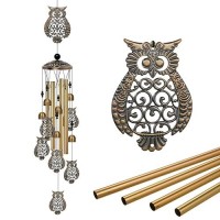 Outdoor Owl Wind Chimes Decor Memorial Wind Chimes Mobile Owl Wind Bells Owl Wind Catcher Bronze Owl Wind Chimes For Home Y