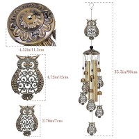 Outdoor Owl Wind Chimes Decor Memorial Wind Chimes Mobile Owl Wind Bells Owl Wind Catcher Bronze Owl Wind Chimes For Home Y