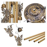 Outdoor Angel Wind Chimes Decor  Memorial Wind Chimes  Mobile Angel Wind Bell  Angel Wind Catcher  Bronze Angel Wind Chimes For Home Yard Patio Garden Decoration  Festival Gifts For Mom  Bronze Chimes