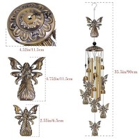 Outdoor Angel Wind Chimes Decor  Memorial Wind Chimes  Mobile Angel Wind Bell  Angel Wind Catcher  Bronze Angel Wind Chimes For Home Yard Patio Garden Decoration  Festival Gifts For Mom  Bronze Chimes