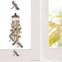 Outdoor Dragonfly Wind Chimes Decor Memorial Wind Chimes Mobile Bronze Wind Bell Dragonflies Wind Catcher Bronze Dragonfly W