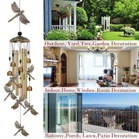 Outdoor Dragonfly Wind Chimes Decor Memorial Wind Chimes Mobile Bronze Wind Bell Dragonflies Wind Catcher Bronze Dragonfly W