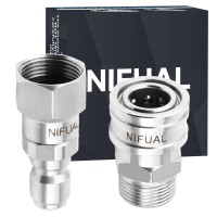 Yetianical Nifual Pressure Washer Adapter Set M22 14Mm Swivel To 38 Quick Connect Kit Stainless Steel Quick Disconnect Swiv