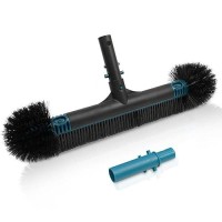 Generic Poolvio 20 2 In 1 Pool Brush Head For Swimming Pool Heavy Duty Scrub Brush With Ez Clip Wavy Nylon Bristles For C