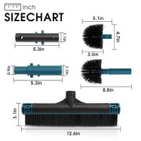 Generic Poolvio 20 2 In 1 Pool Brush Head For Swimming Pool Heavy Duty Scrub Brush With Ez Clip Wavy Nylon Bristles For C