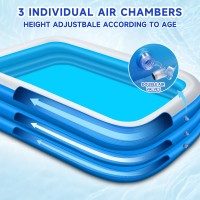 Inflatable Swimming Pool For Kids And Adults 118 X 68 X 22 Family Fullsized Blow Up Pools For Kids Thickened Durable Ab