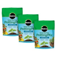 Miraclegro Seed Starting Potting Mix Enriched With Plant Food For Starting Seeds Or Cuttings In Containers 8 Qt 3Pack