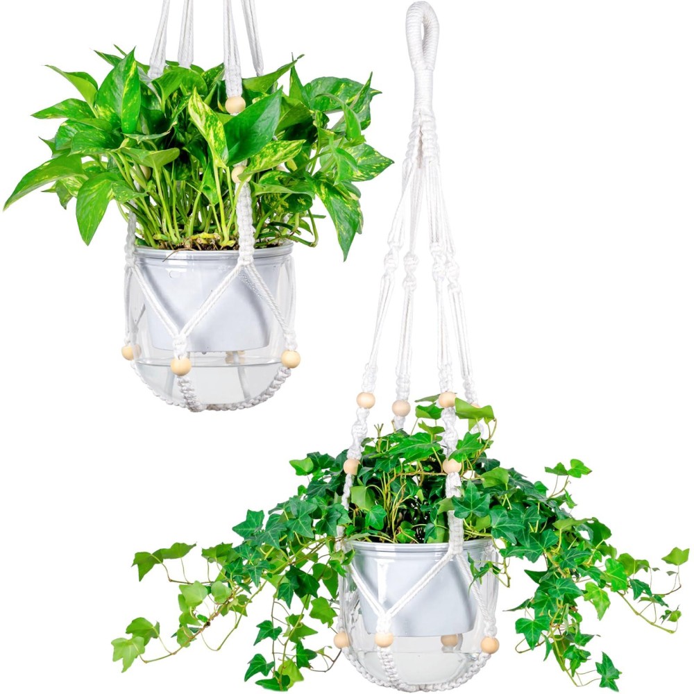 Melphoe Self Watering Hanging Planters For Indoor Plants 2 Pack 65 Inch Outdoor Hanging Plant Pot Basket 2 Kinds Of Plant Han