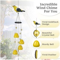 Efoleya Bird Wind Chimes For Outside Goldfinch Bird Gifts Yellow Bird Wind Chimes Outdoor Decorations Mothers Day Gifts For Mom