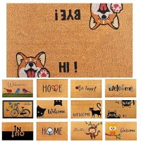 Hibye Dog 29X17 Coir Doormats For Outdoor Entrance Outdoor Welcome Mat For Entryway Porch Antislip Pvc Coconut F