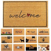 Welcome 29X17 Coir Doormats For Outdoor Entrance Outdoor Welcome Mat For Entryway Porch Antislip Pvc Coconut Fibe