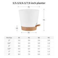 Faithland 6Pack White Self Watering Planter Pots For Indoor Outdoor Plants 8 7 65 6 55 5 Inches Flower Pots