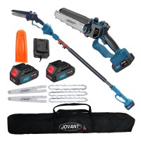 2In1 Cordless Pole Saw Brushless Mini Chainsaw Cordless With Pole 2 Pack 20V 40Ah Battery Powered Pole Saws For Tree Trimmi