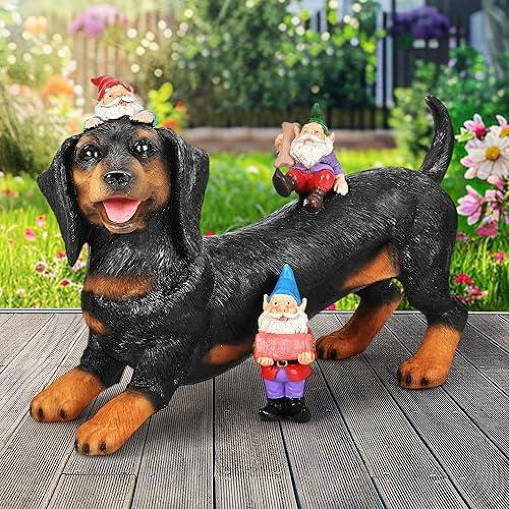 Gigalumi Garden Gnomes Outdoor Dachshund Garden Decor Garden Statues For Outside Gnomes Decorations For Yard Dog Mom Sympathy M