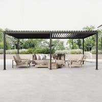 Mirador 80S Louvered Pergola 10 X 20 Modern Style With Adjustable Louvers And Integrated Drainage System For Deck Garden Yard