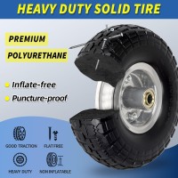 Gicool 4103504 Flat Free Tire And Wheel 10 Heavy Duty Solid Tire 58 Axle Bore Hole 22 Offset Hub For Hand Truc