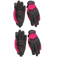 Msupsav 2 Pairs Utility Work Gloves Garden Gloves Women Gardening Gloves Outdoor Yard Gloves Mechanic Gloves Gifts For Women 2 Pairs Per Pack-Pink Work Gloves Small