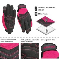 Msupsav 2 Pairs Utility Work Gloves Garden Gloves Women Gardening Gloves Outdoor Yard Gloves Mechanic Gloves Gifts For Women 2 Pairs Per Pack-Pink Work Gloves Small