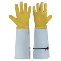 Handlandy Rose Gloves For Men Women Long Leather Gardening Gloves Thorn Proof Best Garden Gifts Tools For Gardener Yellow