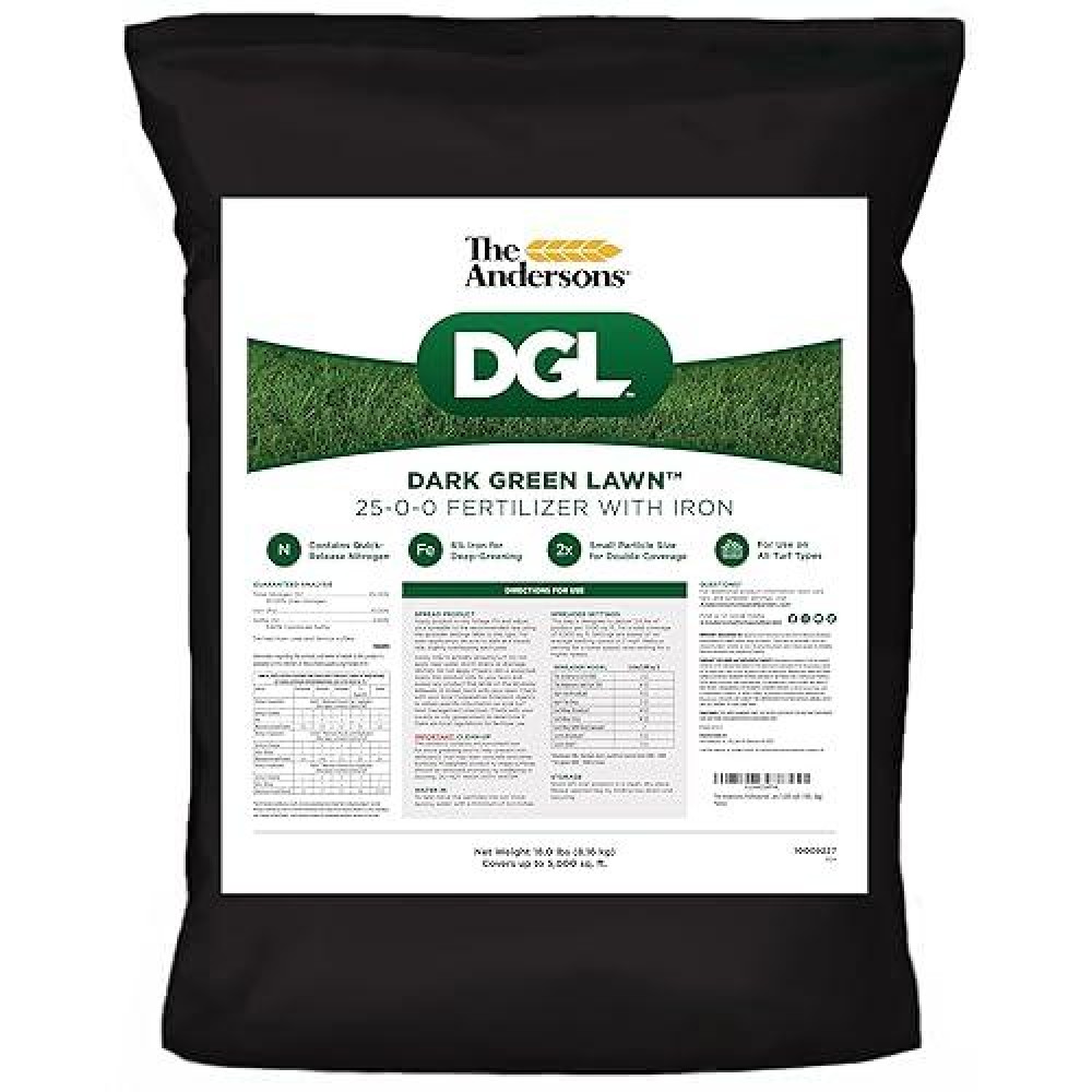 The Andersons Professional Dgl Dark Green Lawn 25-0-0 Fertilizer With Iron - Covers 5 000 Sqft. (18Lb. Bag)