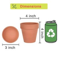 Vensovo 6 Pack Small Terracotta Flower Pots With Holes Saucers 4 Inch Clay Planter With Shockproof Package Perfect For Plant