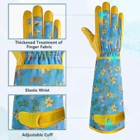 Velway Long Gardening Gloves For Women Thorn Proof Rose Pruning Forearm Protection Garden Gloves Breathable Leather Long G