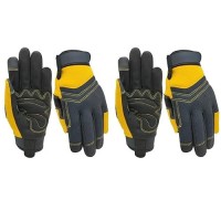 Msupsav 2 Pairs Utility Work Gloves Garden Gloves Women Gardening Gloves Outdoor Yard Gloves Mechanic Gloves Gifts For Women 2 Pairs Per Pack-Yellow Work Gloves Small