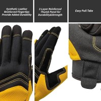 Msupsav 2 Pairs Utility Work Gloves Garden Gloves Women Gardening Gloves Outdoor Yard Gloves Mechanic Gloves Gifts For Women 2 Pairs Per Pack-Yellow Work Gloves Small