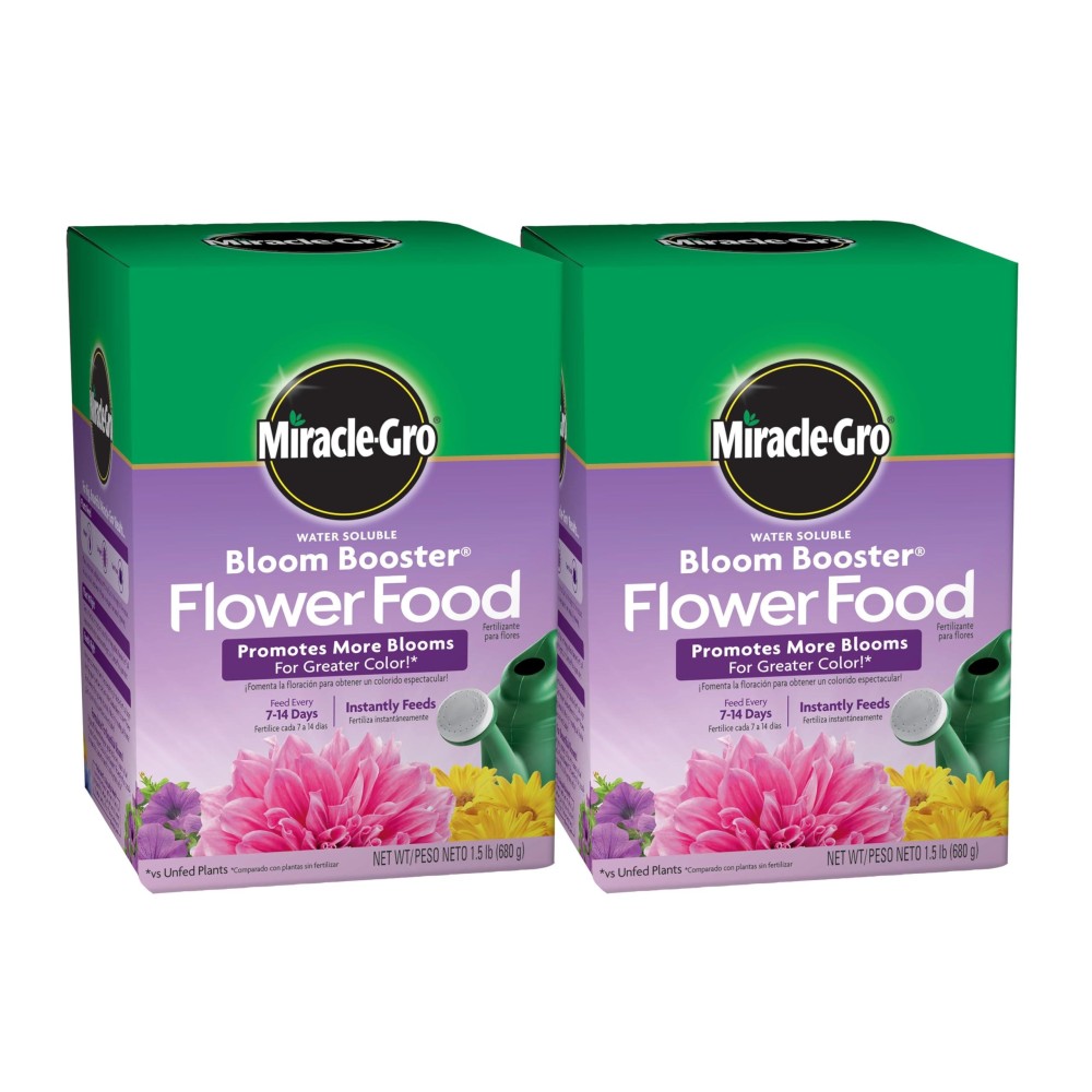 Miraclegro Water Soluble Bloom Booster Flower Food For Use On All Annuals And Perennials 15 Lbs 2Pack