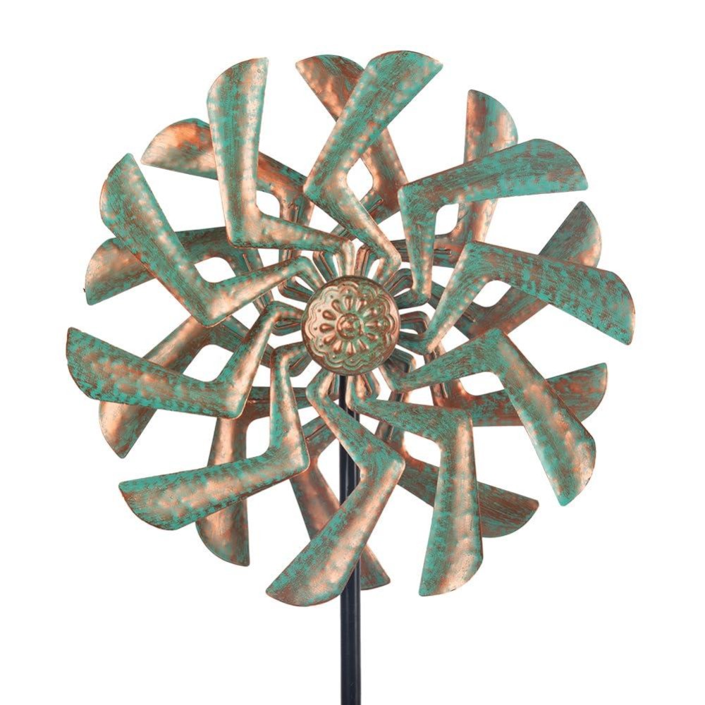 Venniy Wind Spinners Outdoor Kinetic Wind Sculptures Spinners Green Metal Windmills For The Yard Decor For Outside Patio Lawn