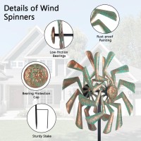 Venniy Wind Spinners Outdoor Kinetic Wind Sculptures Spinners Green Metal Windmills For The Yard Decor For Outside Patio Lawn