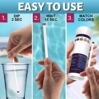 Saltwater Pool Test Strips Swimming Pool And Spa Salt Test Strips Kit For Sodium Chloride Content 08000 Ppm 25 Count