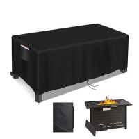 Agustone Firepit Covers Square 45In Fire Pit Cover Rectangular Fire Table Cover Square Outdoor Fireplace Cover Waterproof Gas Fire Pit Covers-45 L X 24