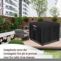 Agustone Firepit Covers Square 30 Inch Fire Pit Cover Rectangular Fire Table Cover Square Outdoor Fireplace Cover Waterproof Gas Fire Pit Covers-30