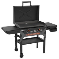 Blackstone 2311 Iron Forged 28 Omnivore Griddle With Xbraced Hood Powder Coated Steel Black