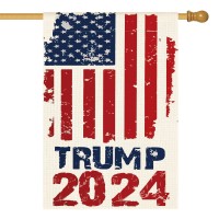 Avoin Colorlife Watercolor 2024 Trump House Flag Double Sided Patriotic Usa Flag Retro Style American President Election Yard O