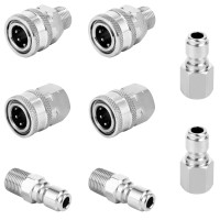 Power Town 38 Inch Quick Connect Fittings Pressure Washer Quick Connect Kit Stainless Steel Adapter Set Power Washer Coupler