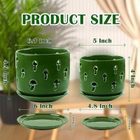 Buymax Set Of 2 Orchid Pots With Holes Saucers For Orchid Root Health 5 Inch6 Inch Ceramic Pots For Plants Effective Draina