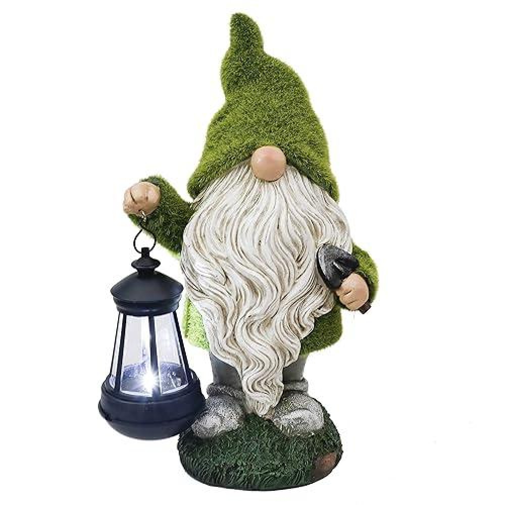 Teresas Collections Fall Decor Outdoor Statue For Home Resin Gnome Decorations With Solar Outdoor Lights For Garden Decor Gree