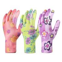 Care Home 3 Pairs Garden Gloves For Women Breathable Nitrile Coated Gardening Work Gloves For Women Medium Size