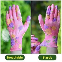 Care Home 3 Pairs Garden Gloves For Women Breathable Nitrile Coated Gardening Work Gloves For Women Medium Size