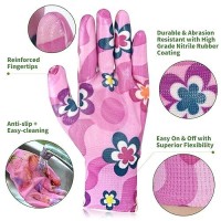 Care Home 3 Pairs Garden Gloves For Women Breathable Nitrile Coated Gardening Work Gloves For Women Medium Size