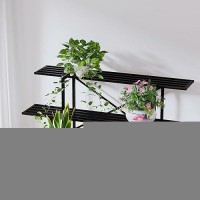 Zhongma 3 Tier Sturdy Metal Plant Stand  L45.67 X W26 X H23.6 Inch  Heavy Duty Plant Holder For Home Indoor And Outdoor  660 Lbs Capacity & Heavy Duty Construction