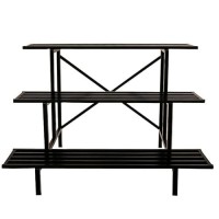 Zhongma 3 Tier Sturdy Metal Plant Stand  L45.67 X W26 X H23.6 Inch  Heavy Duty Plant Holder For Home Indoor And Outdoor  660 Lbs Capacity & Heavy Duty Construction