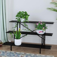 Zhongma 3 Tier Sturdy Metal Plant Stand  L45.67 X W26 X H23.6 Inch  Heavy Duty Plant Holder For Home Indoor And Outdoor  660 Lbs Capacity & Heavy Duty Construction