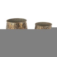 Deco 79 Metal Abstract Indoor Outdoor Planter Textured Small Planter Pot With Gray Weathered Spots And Ring Handles Set Of 2 Pl